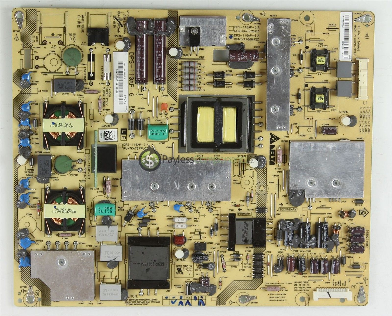 Sharp RUNTKA786WJQZ Netzteilplatine DPS-110AP-6A LC-40LE830U